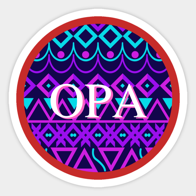 Opa Ethnic Sticker by Mikejegerart